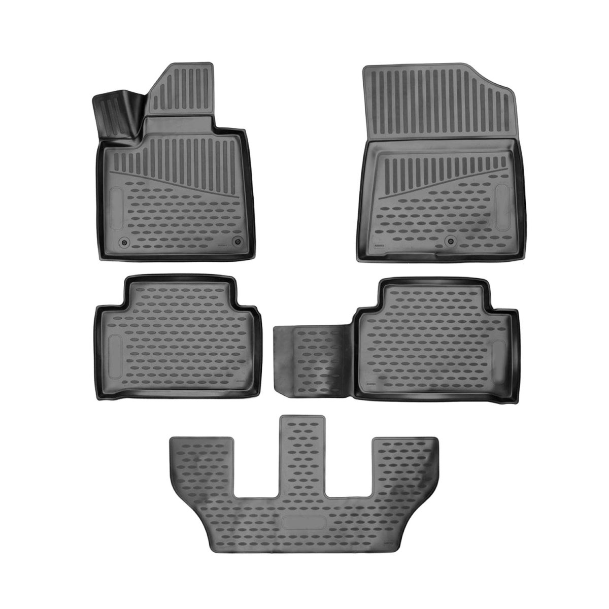 KIA SORENTO Floor Mats - Omac - Rubber TPE 5 Pcs - Black - 2021-2025